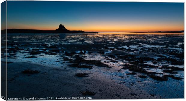 Majestic View of Lindisfarne Castle Canvas Print by David Thomas