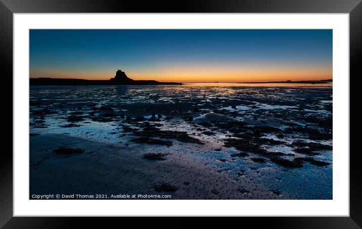Majestic View of Lindisfarne Castle Framed Mounted Print by David Thomas