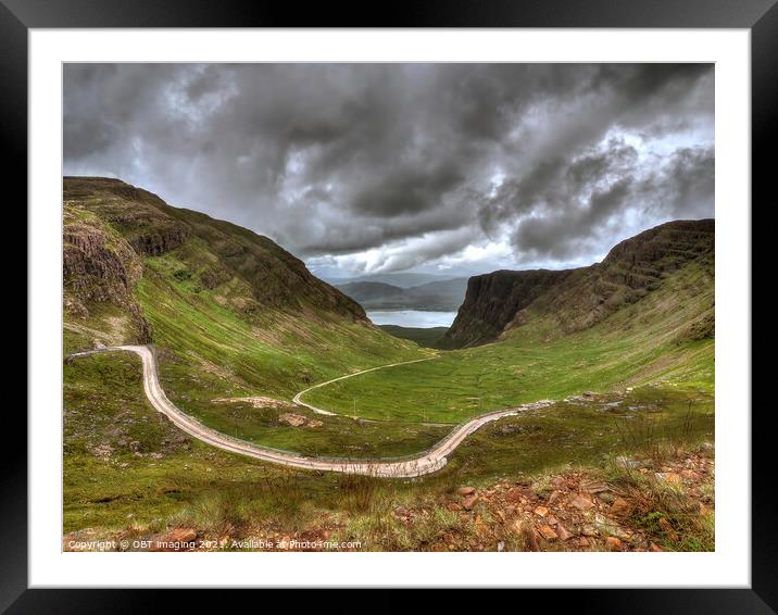 Bealach Na Ba Mountain Pass Road To Applecross West Highland Scotland Framed Mounted Print by OBT imaging