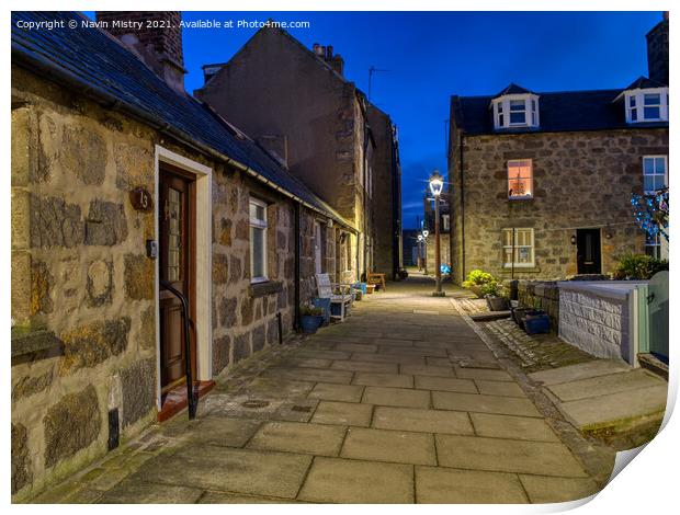 Pilot Square, Footdee or Fittie, Aberdeen Print by Navin Mistry