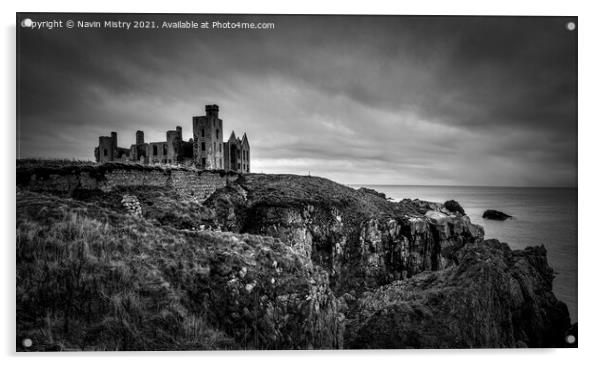 Slains Castle, Cruden Bay, Aberdeenshire Acrylic by Navin Mistry