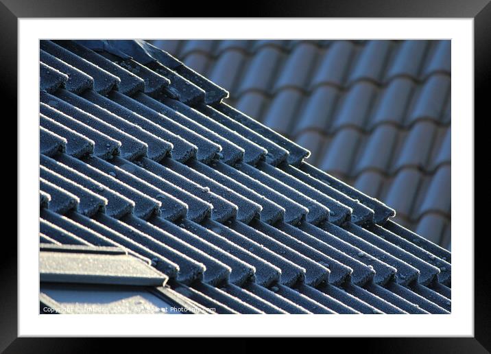 Frosted Rooftiles Abstract Linear Pattern Framed Mounted Print by Imladris 
