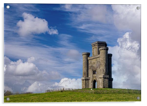 Paxton's Tower Folly,  Carmarthenshire. Acrylic by Colin Allen