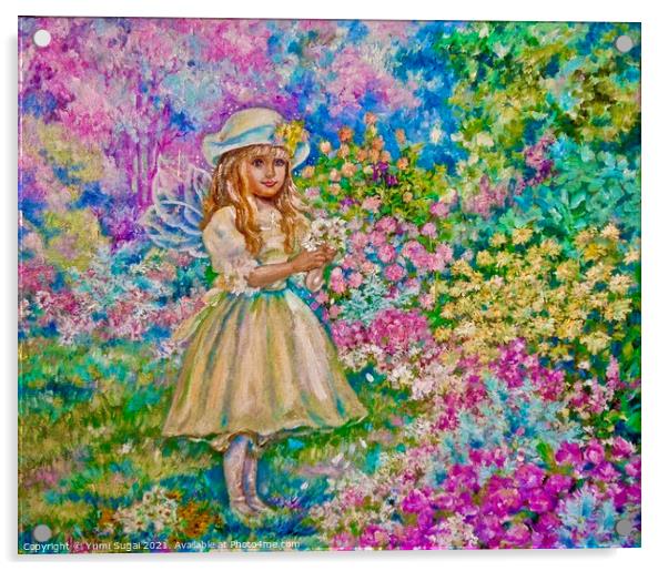 Yumi Sugai. Flower garden fairy. Acrylic by Yumi Sugai