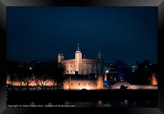 Tower of London | By Night Framed Print by Adam Cooke