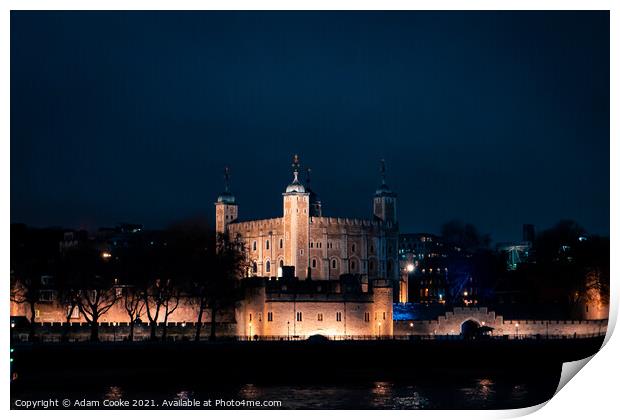 Tower of London | By Night Print by Adam Cooke