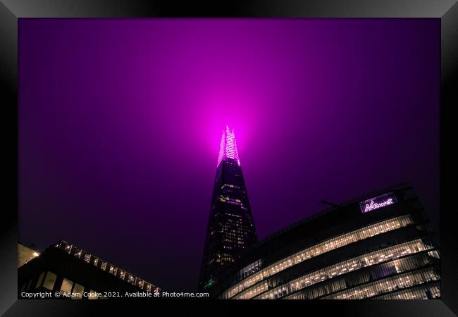 The Shard | London | By Night Framed Print by Adam Cooke