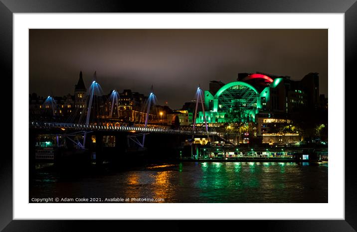 London Charing Cross Station | By Night Framed Mounted Print by Adam Cooke