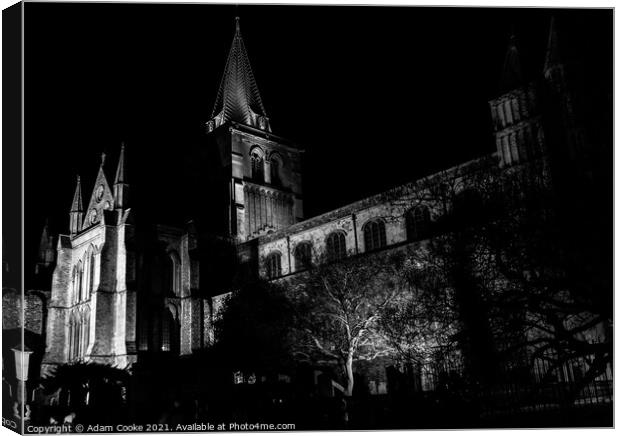 Rochester Cathedral | Black and White Canvas Print by Adam Cooke