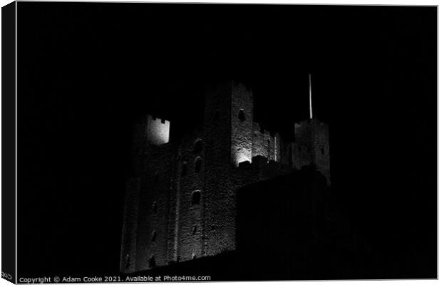Rochester Castle | Black and White Canvas Print by Adam Cooke
