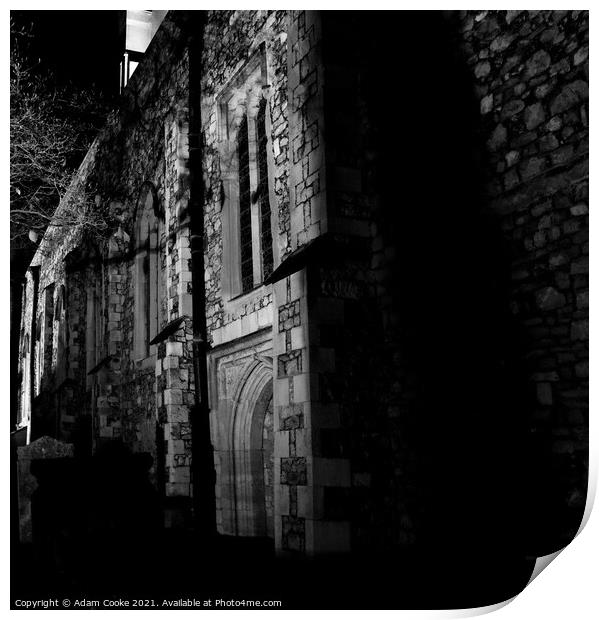 Rochester Cathedral | Side Profiel | Black and Whi Print by Adam Cooke