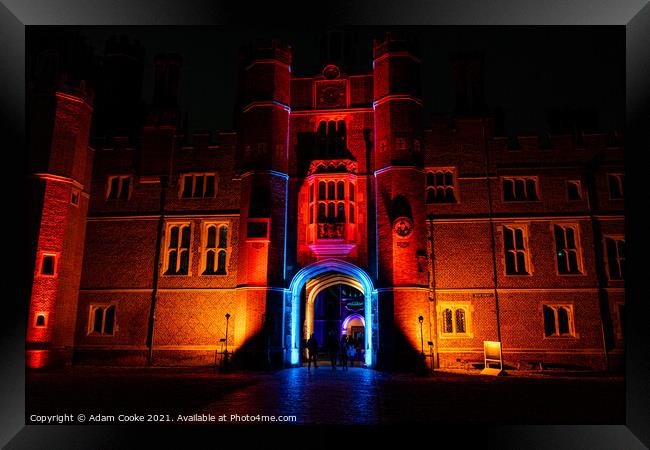 Hampton Court Palace | By Night Framed Print by Adam Cooke