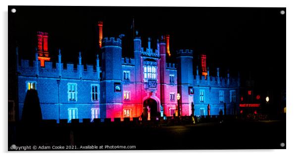 Hampton Court Palace | By Night Acrylic by Adam Cooke