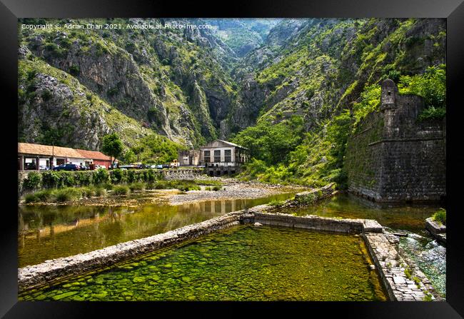 On the edge of Kotor Old Town, Montenegro Framed Print by Adrian Chan