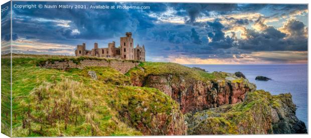 Slains Castle, Cruden Bay, Aberdeenshire Canvas Print by Navin Mistry
