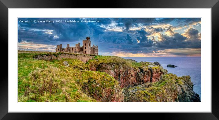 Slains Castle, Cruden Bay, Aberdeenshire Framed Mounted Print by Navin Mistry