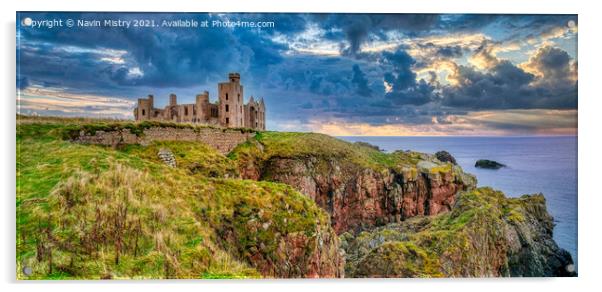 Slains Castle, Cruden Bay, Aberdeenshire Acrylic by Navin Mistry