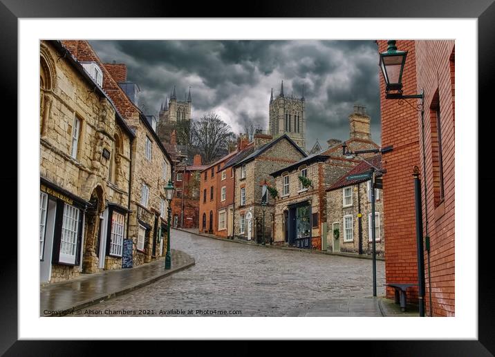 Steep Hill and The Strait Framed Mounted Print by Alison Chambers