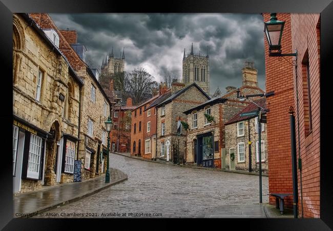 Steep Hill and The Strait Framed Print by Alison Chambers