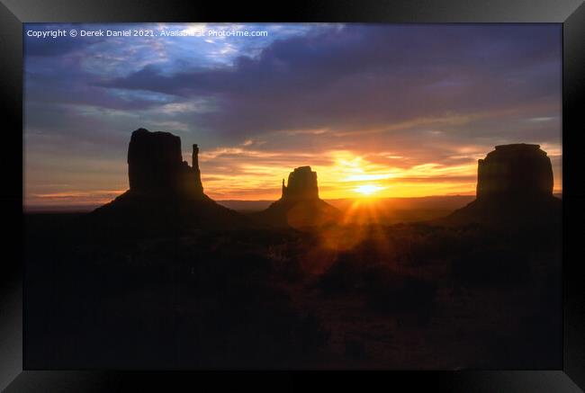 Majestic Sunrise in Monument Valley Framed Print by Derek Daniel