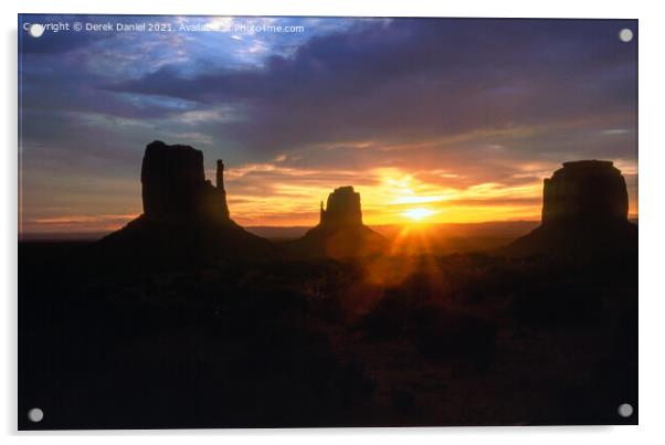 Majestic Sunrise in Monument Valley Acrylic by Derek Daniel