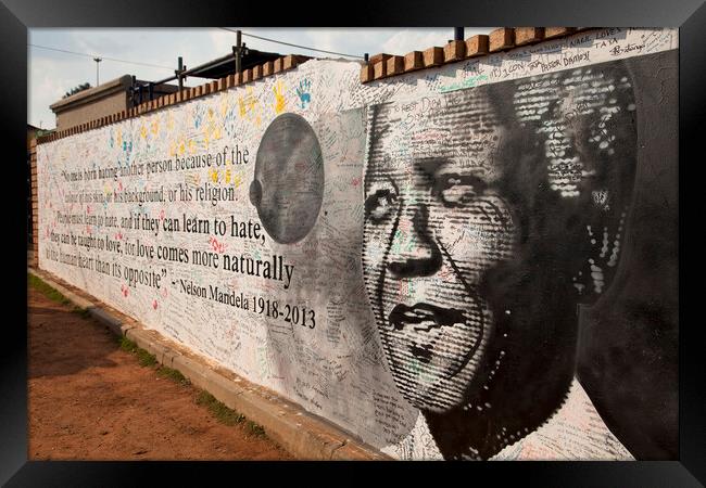 Nelson Mandela Framed Print by peter schickert