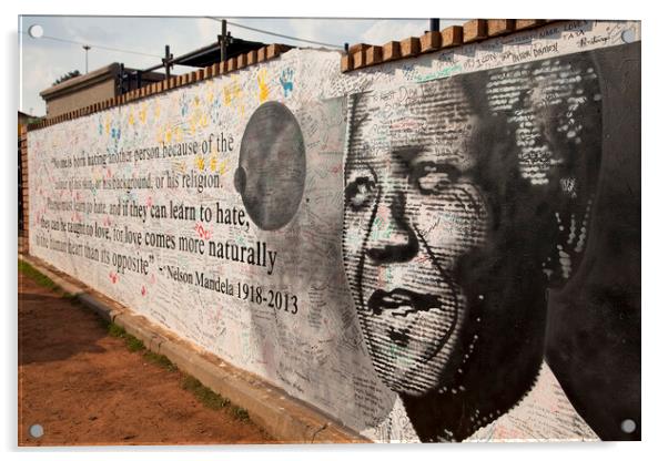 Nelson Mandela Acrylic by peter schickert