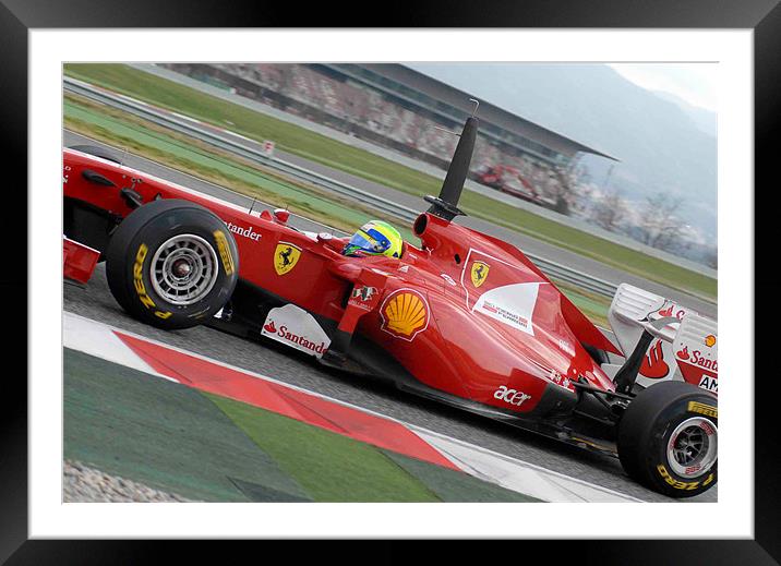 Felipe Massa - F1 Ferrari - Spain Framed Mounted Print by SEAN RAMSELL