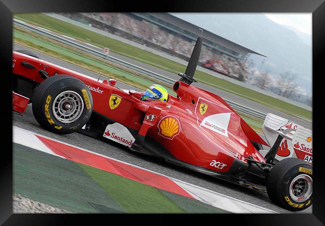 Felipe Massa - F1 Ferrari - Spain Framed Print by SEAN RAMSELL