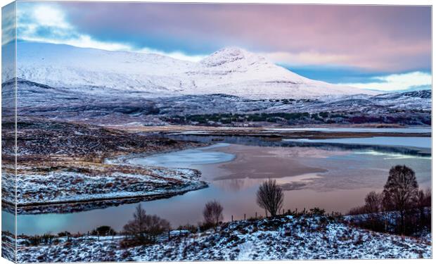 Loch Achanalt in winter Canvas Print by John Frid