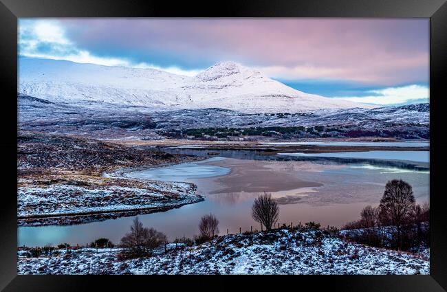 Loch Achanalt in winter Framed Print by John Frid