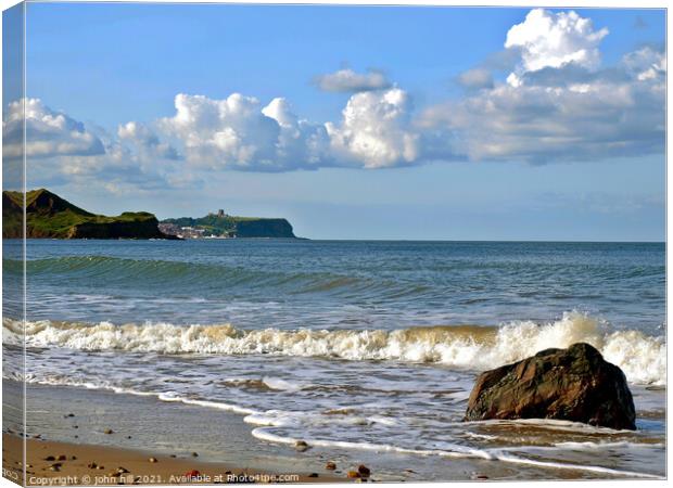 Sea view from Cayton Bay. Canvas Print by john hill