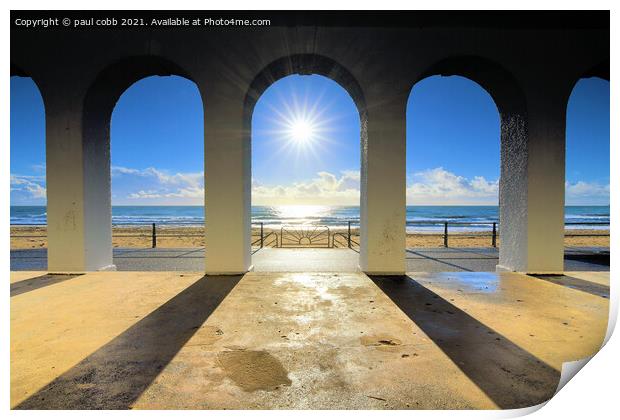 Sunkissed Canford Cliffs Beach Print by paul cobb