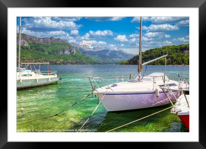 Serenity on Lake Annecy Framed Mounted Print by Roger Mechan