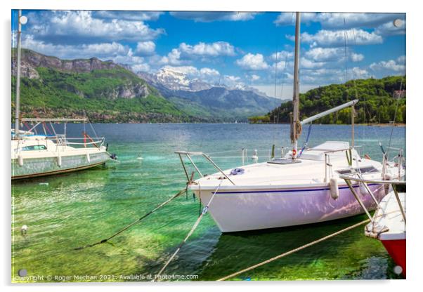 Serenity on Lake Annecy Acrylic by Roger Mechan