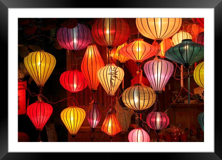  Colorful Lanterns of Hoi An Framed Mounted Print by peter schickert