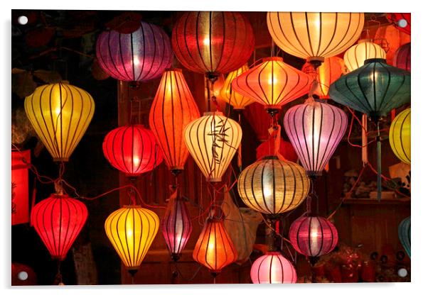 Colorful Lanterns of Hoi An Acrylic by peter schickert