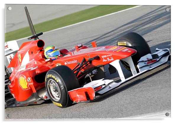 Felipe Mass - F1 Ferrai F150 - Catalunya Acrylic by SEAN RAMSELL
