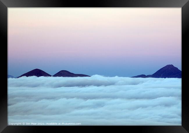 Cuillin Hills above the Clouds Framed Print by Jon Pear