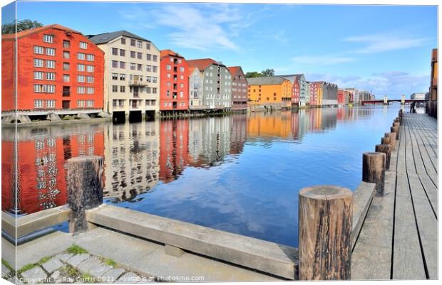 Trondheim reflections. Canvas Print by Roy Curtis