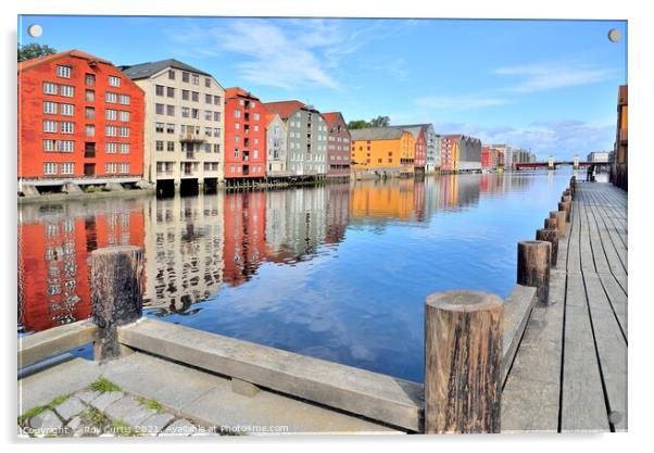 Trondheim reflections. Acrylic by Roy Curtis