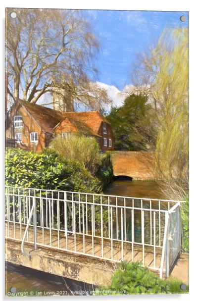 The Itchen Near Winchester College Acrylic by Ian Lewis