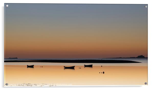 Golden Sunrise on the Northumberland Coast Acrylic by David Thomas