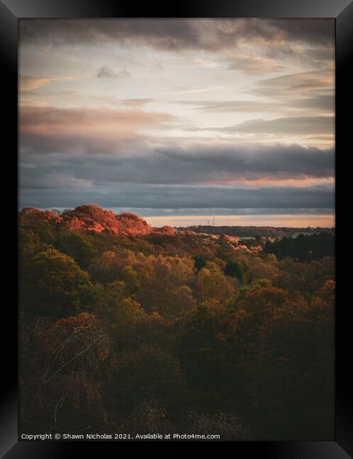 Autumn Sky over Habberley Valley in Worcestershire Framed Print by Shawn Nicholas