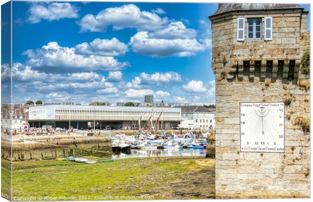 Timeless Charm of Concarneau Canvas Print by Roger Mechan
