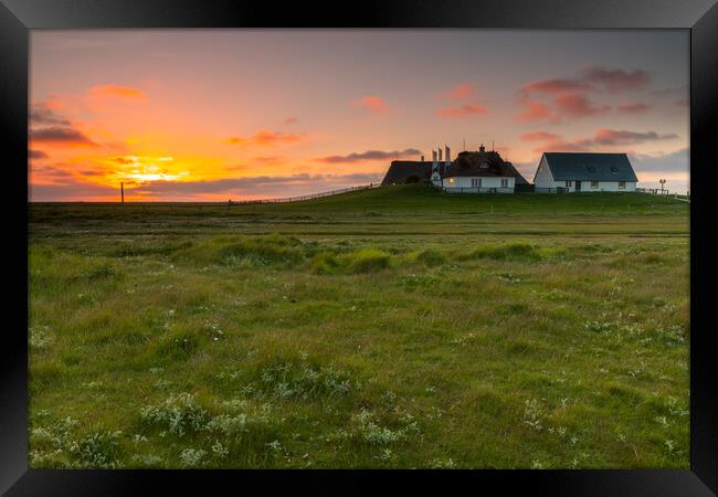 Sunset an der Hamburger Hallig Framed Print by Thomas Schaeffer