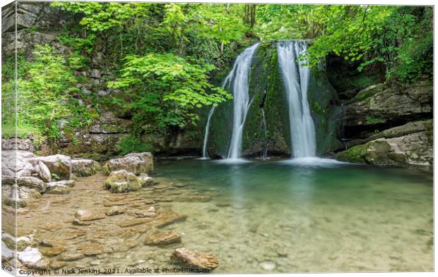 Janet's Foss Waterfall Malham Yorkshire Dales Canvas Print by Nick Jenkins