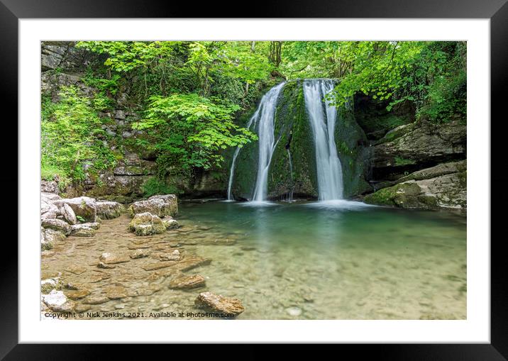 Janet's Foss Waterfall Malham Yorkshire Dales Framed Mounted Print by Nick Jenkins