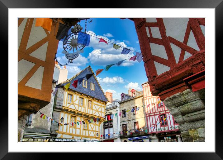 Enchanting Medieval Timber Houses Framed Mounted Print by Roger Mechan