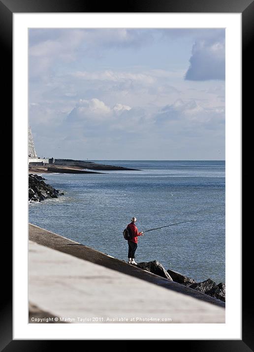 Fishing In Red Framed Mounted Print by Martyn Taylor